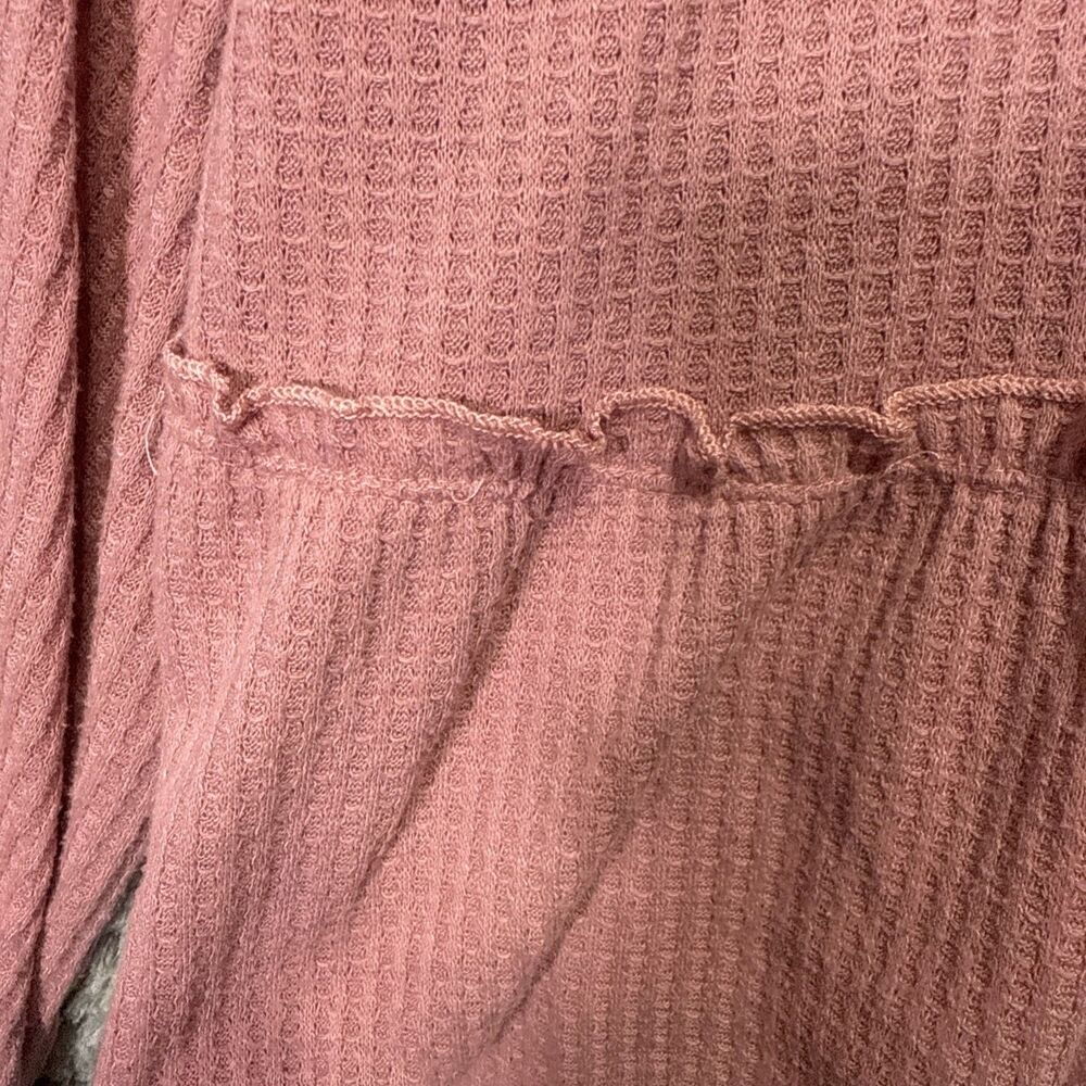 Sadie & Sage Women’s Waffle Knit Boxy Peplum Blouse Top Medium Pink - Picture 9 of 14